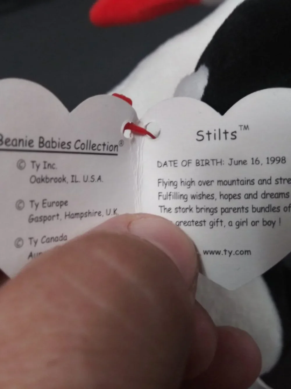 NM OG Collectable TY Beanie Baby Stilts 1998/1999 Tag ERROR RETIRED Display Case